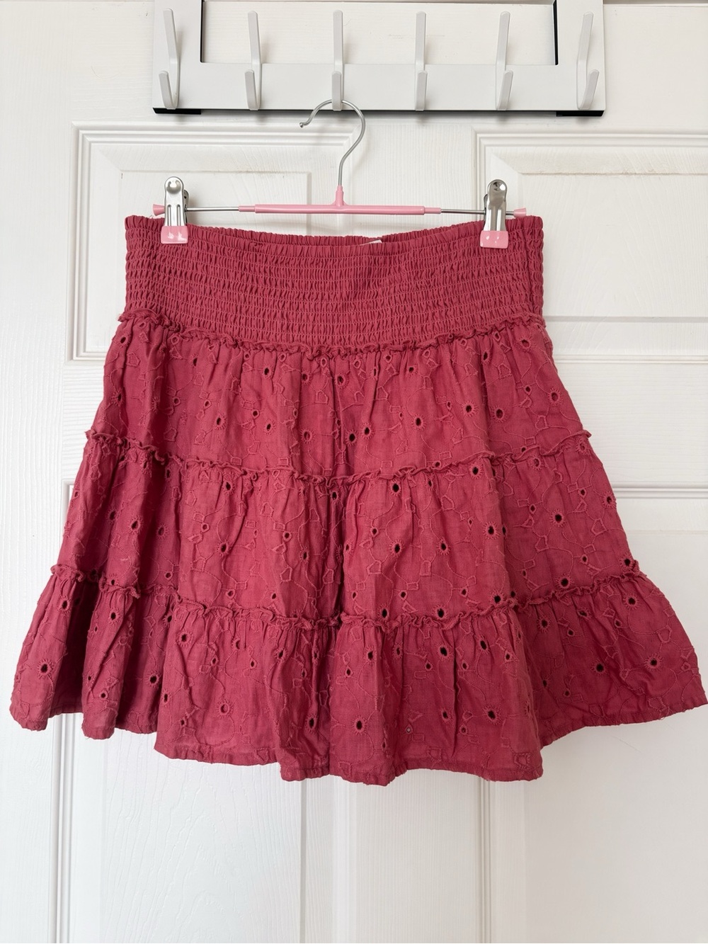 American Eagle Pink Eyelet Mini Skirt